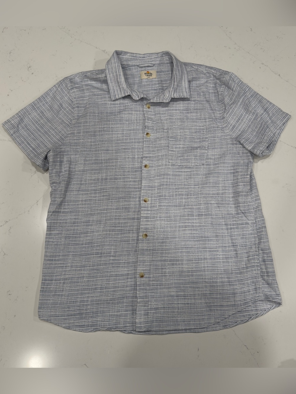 Marine Layer Men’s Stretch Selvage Short Sleeve Shirt - Large